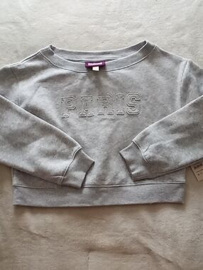 WEEKEND ACADEMY Gray 'PARIS' Embroidered Sweatshirt SIZE 10-12 GIRLS NTW!